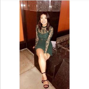 Sea green Lace Dress